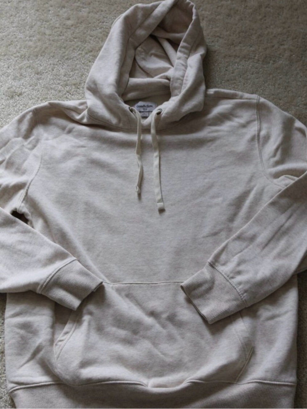 Goodfellow & Co Cream Hooded Sweatshirt